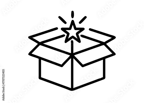 Open Box Innovation Icon with Star