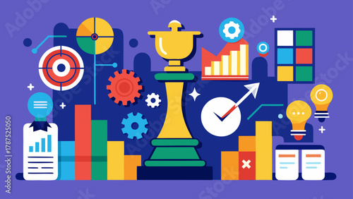 Business Strategy Chess Piece Icons Vector Art – Corporate Planning Symbols, Leadership Concept, and Strategic Management Design Elements