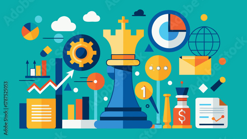 Business Strategy Chess Piece Icons Vector Art – Corporate Planning Symbols, Leadership Concept, and Strategic Management Design Elements