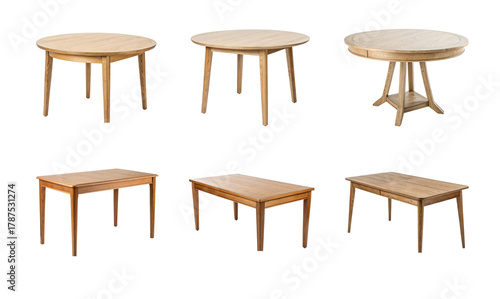 Collection of six wooden tables