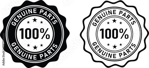 Genuine parts logo vector authentic components replacement seal