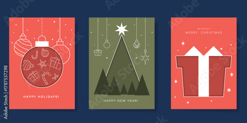 Christmas Luxury gold  invitation card design vector. Christmas pine leaves, snowflake with gold foil and spot texture on navy blue background. Design illustration for cover, print, poster, ads.