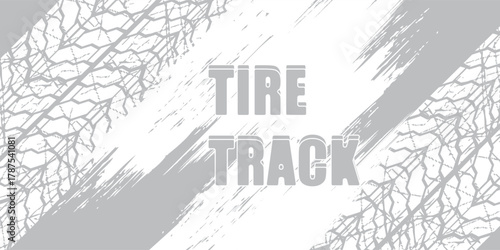 minimalist eye catching dirty tire track pattern grunge texture banner vector illustration. vector track design