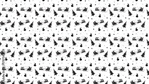 cristmas pattern black white