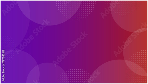 紫グラデーションの、円とドットパターンのシンプルなフレーム背景