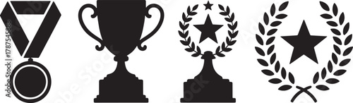 Achievement Medal Reward for Winner in Competition Vector Illustration Isolated