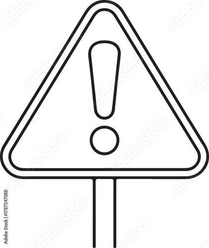 Black and white exclamation mark warning sign