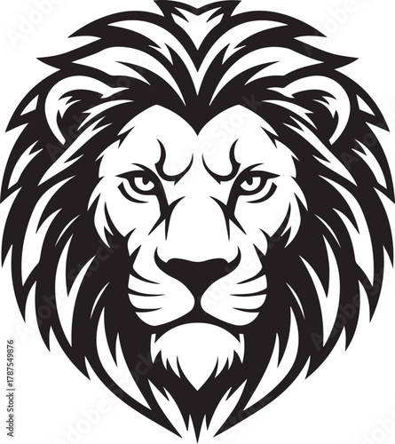 Majestic Lion Mascot Logo – Black and White Vector Illustration for Sports, Branding, and Tattoos