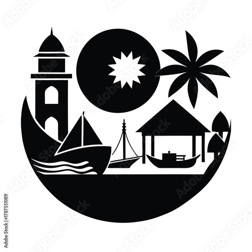 Modern Bangladesh Lifestyle Concept on White