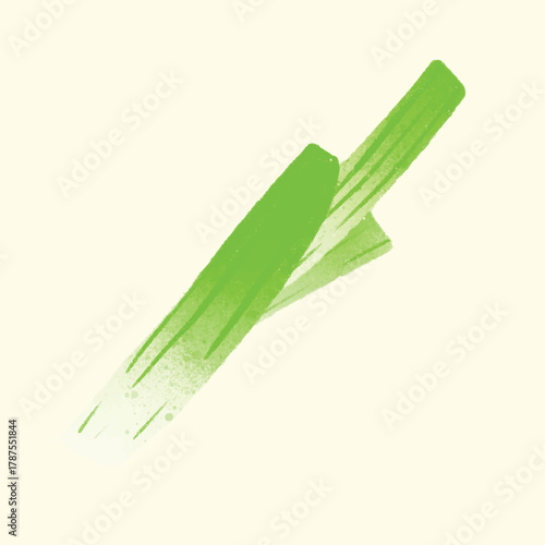 Watercolor IIlustration of an leek