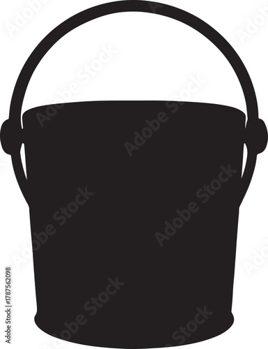 of a paint bucket with a handle silhouette vector