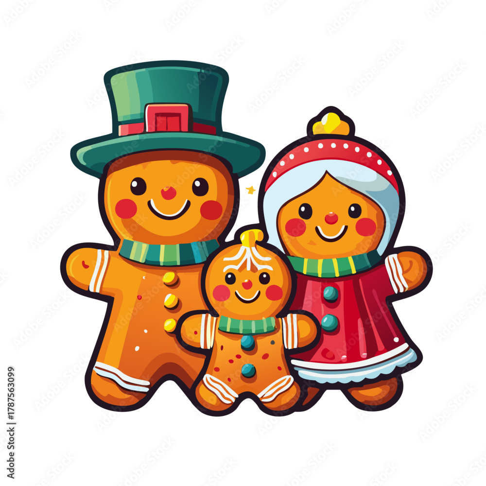 Fototapeta premium Gingerbread Cookie Family Ornaments
