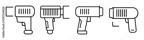 Various barcode scanner and data collector device line art icons