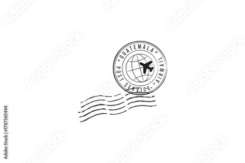 Postage stamp Guatemala. Rubber postal stamp Guatemala. Vintage vector illustration in grunge style.