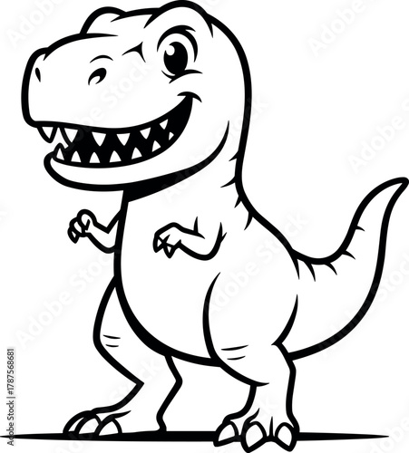Cartoon T-Rex winking vector illustration silhouette cricut design