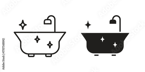 Bathtub cleaning icon for web design, mobile apps