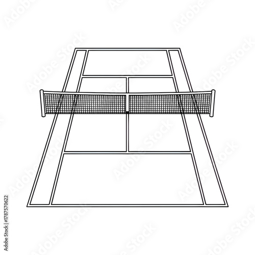 A tennis court  illustration vector style coloring page