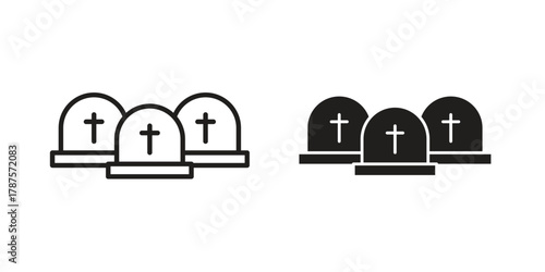 Cemetery icon for web design, mobile apps