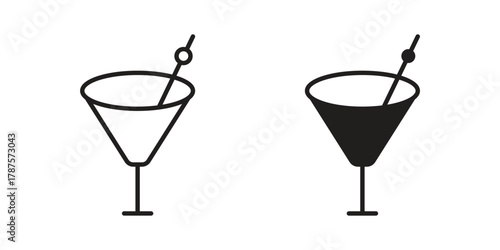 Cocktail icon for web design, mobile apps