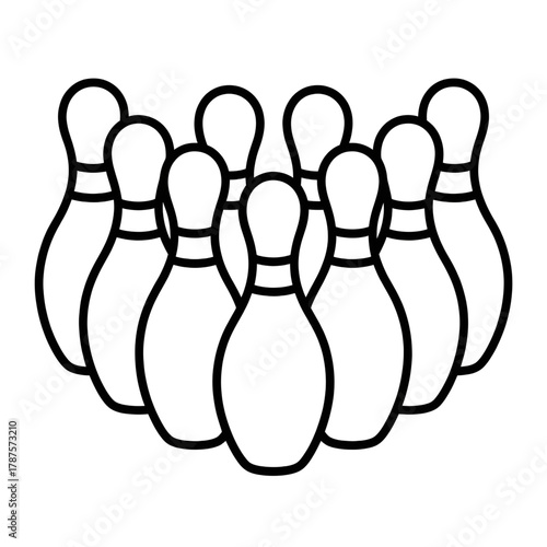 A bowling pins illustration vector style coloring page