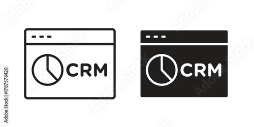 CRM icon for web design, mobile apps