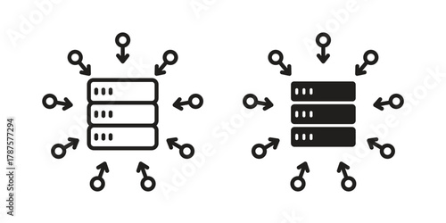 Data aggregation icon for web design, mobile apps