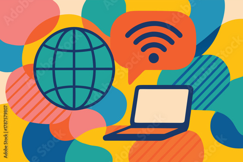 Global communication and internet concept vector