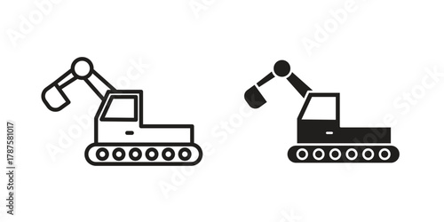 Excavator icon for web design, mobile apps