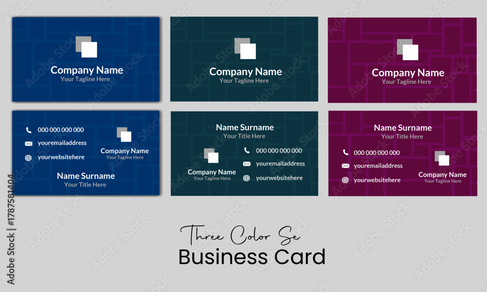 Naklejka premium Corporate business card design set.
