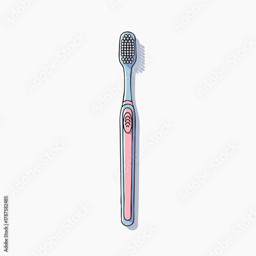 illustration of a modern toothbrush with soft colors,