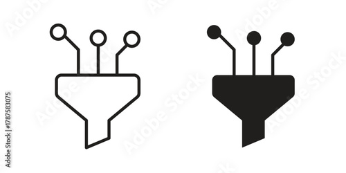 Funneling data icon for web design, mobile apps