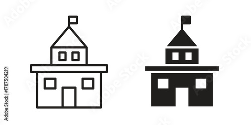 Government building icon for web design, mobile apps