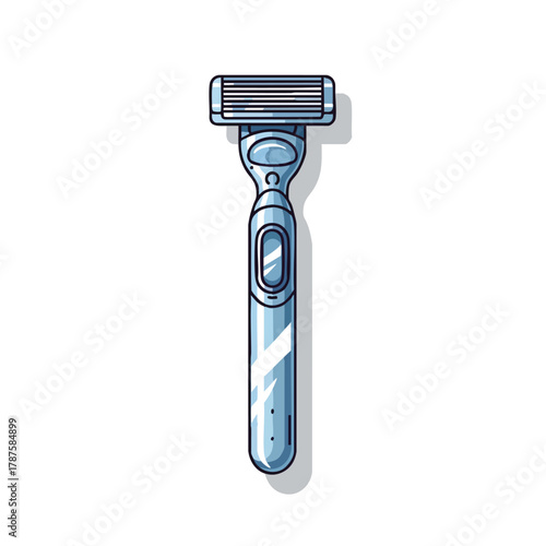 A detailed 2D illustration of a modern razor