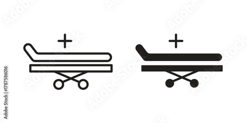 Hospital bed icon for web design, mobile apps