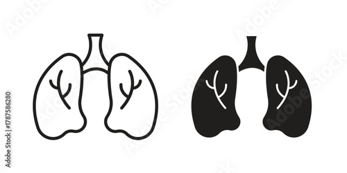 Human lungs icon for web design, mobile apps