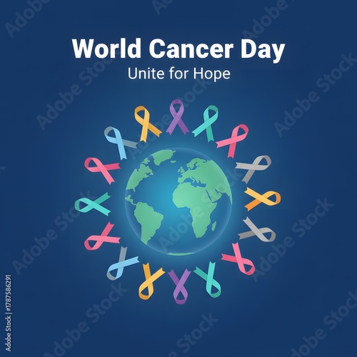 World Cancer Day Unite for Hope with Global Awareness Ribbons