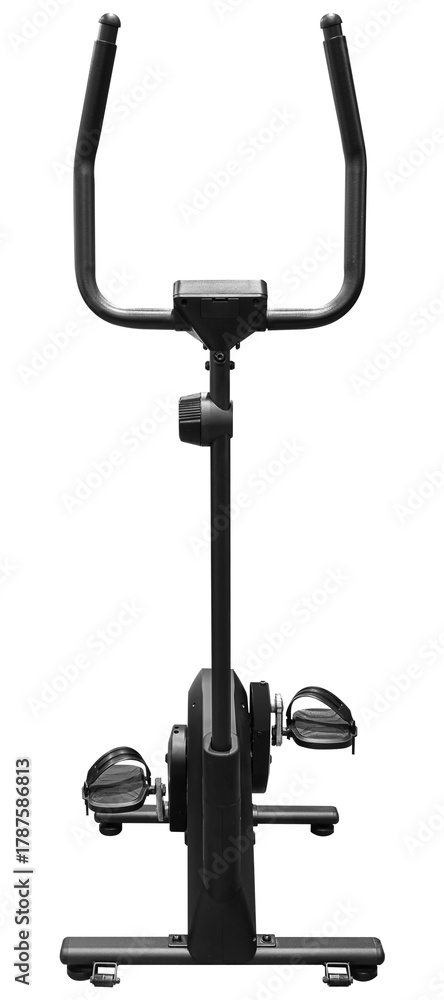 Fototapeta premium Front view black stationary bike