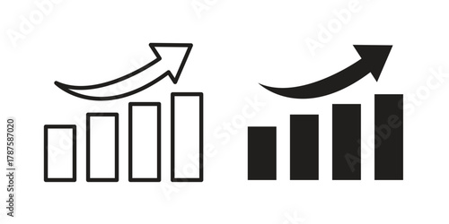 Increasing stocks icon for web design, mobile apps