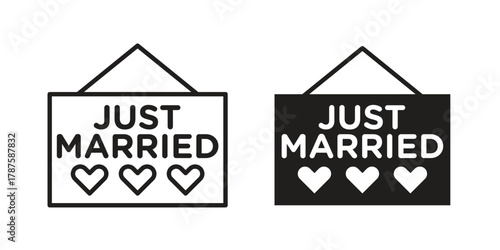 Just married icon for web design, mobile apps