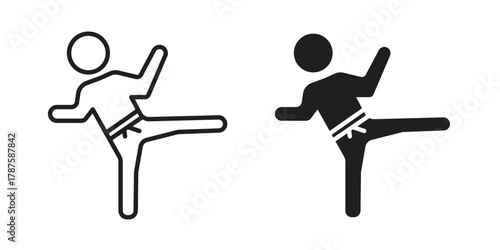 Karate fighter icon for web design, mobile apps