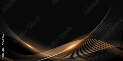 Abstract modern design black background with luxury golden elements vector illustration.