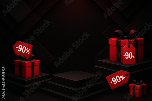 Red gift boxes with 