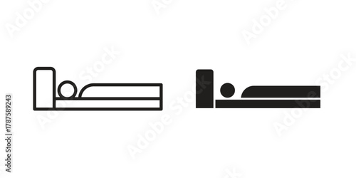 Laying in bed icon for web design, mobile apps