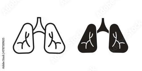 Lungs icon for web design, mobile apps