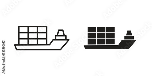 Logistic Ship icon for web design, mobile apps