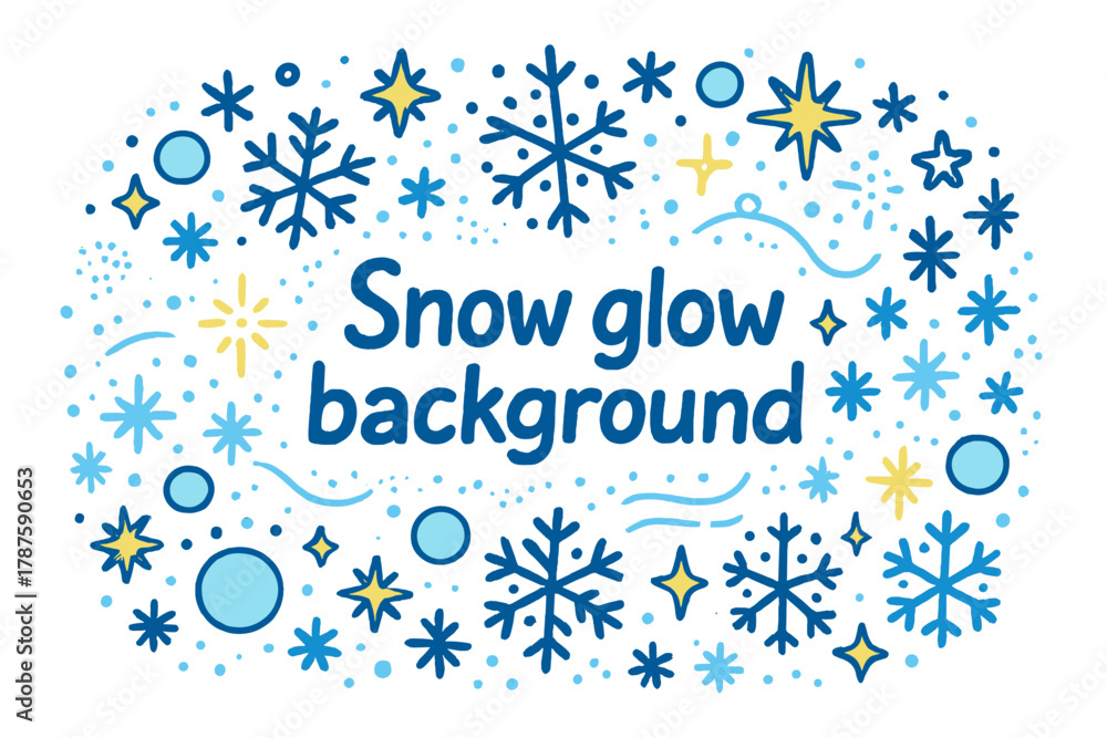 Fototapeta premium Snow Glow Illustration. Snow glow background. Hand-drawn doodle illustration of snow glow background.