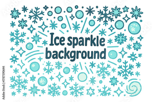 Ice Sparkle Illustration. Ice sparkle background. Hand-drawn doodle illustration of ice sparkle background.