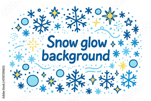 Snow Glow Illustration. Snow glow background. Hand-drawn doodle illustration of snow glow background.