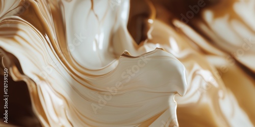 Abstract flowing milky liquid soft curve and gentle swirl
