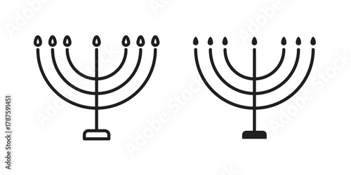 Menorah icon for web design, mobile apps